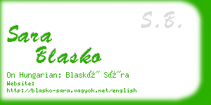 sara blasko business card